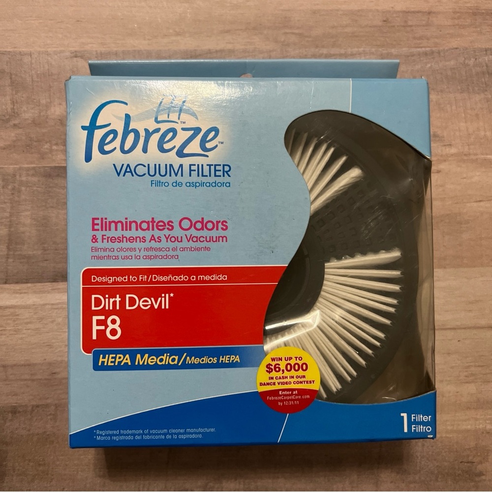 Febreze Vacuum Filter, Dirt Devil Style F8